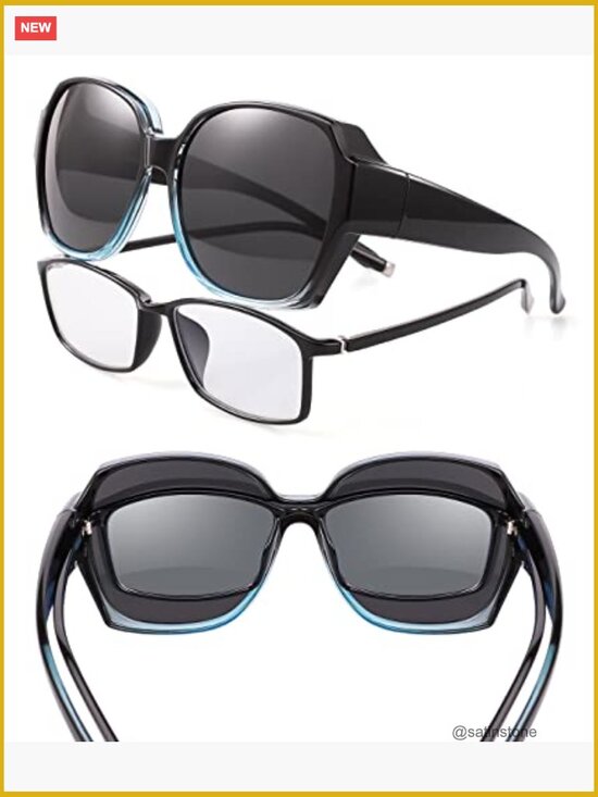 Polarized Fit Over Glasses Sunglasses, Trendy Square Sunglasses UV Protection main image 6